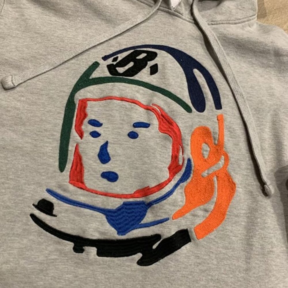 Billionaire Boys Club Hoodie Astronaut Embroidered Men's Large L Gray Sweatshirt - Picture 2 of 4